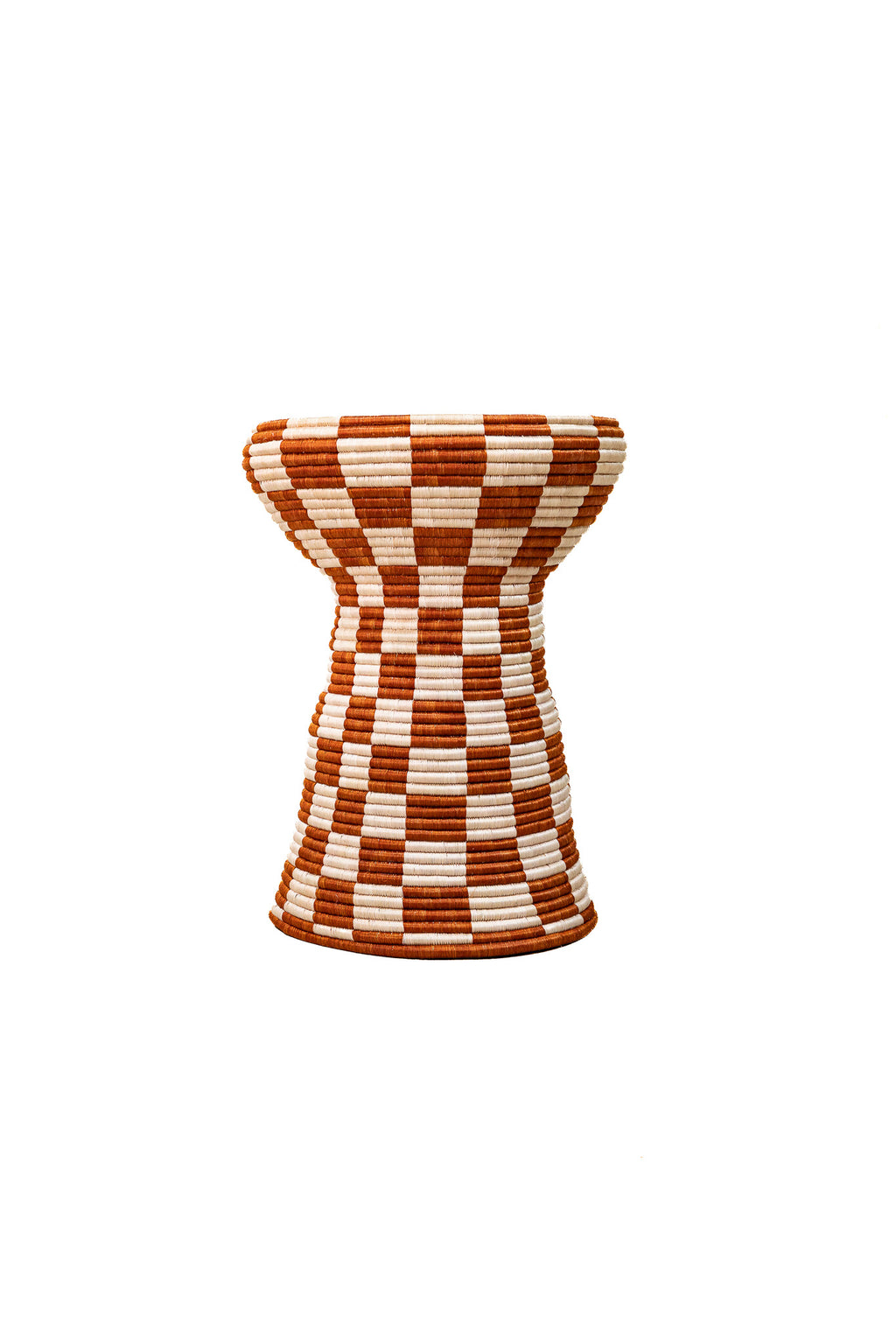 Happy Side Table — Terracotta Check