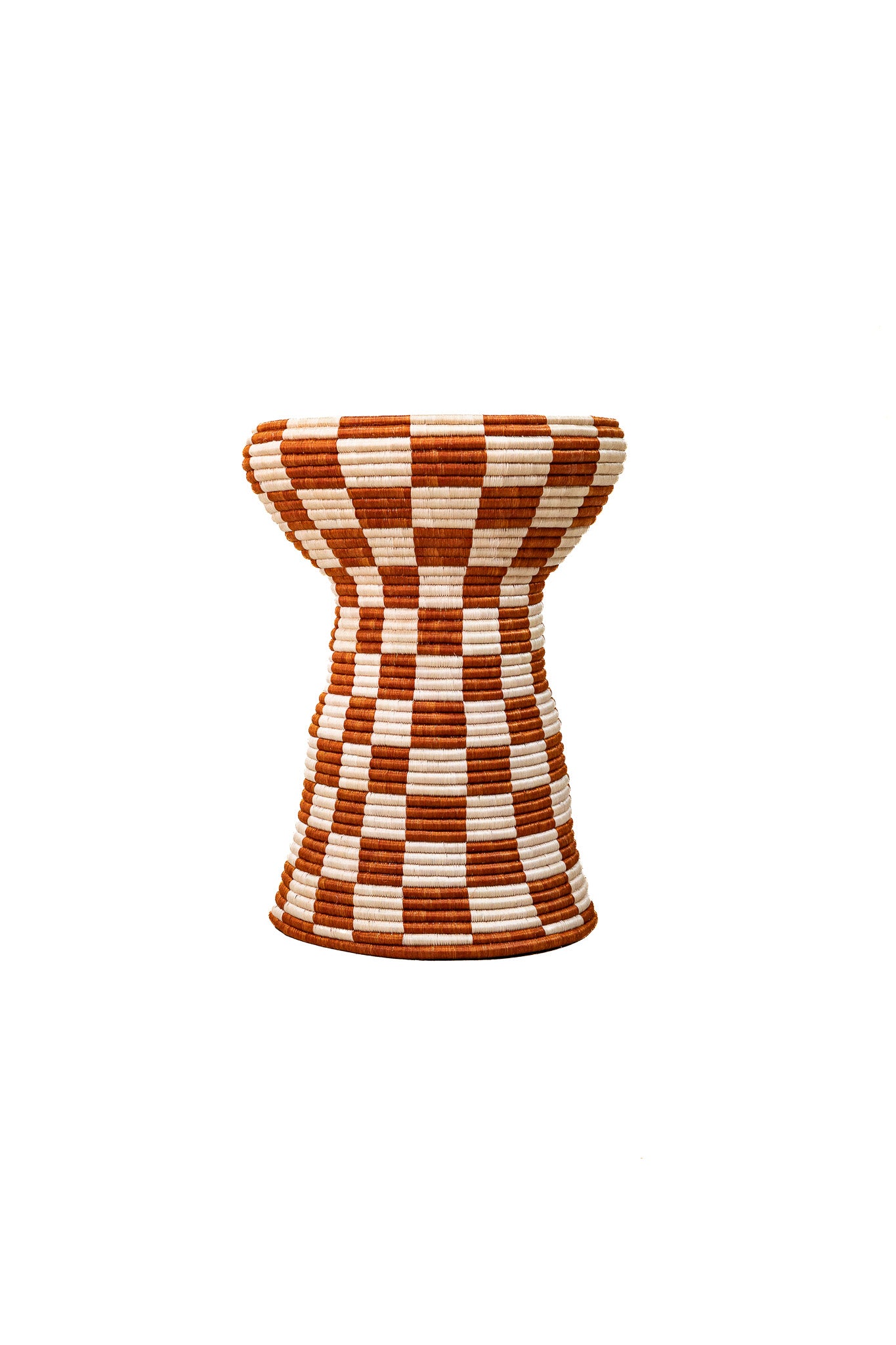 Happy Side Table — Terracotta Check