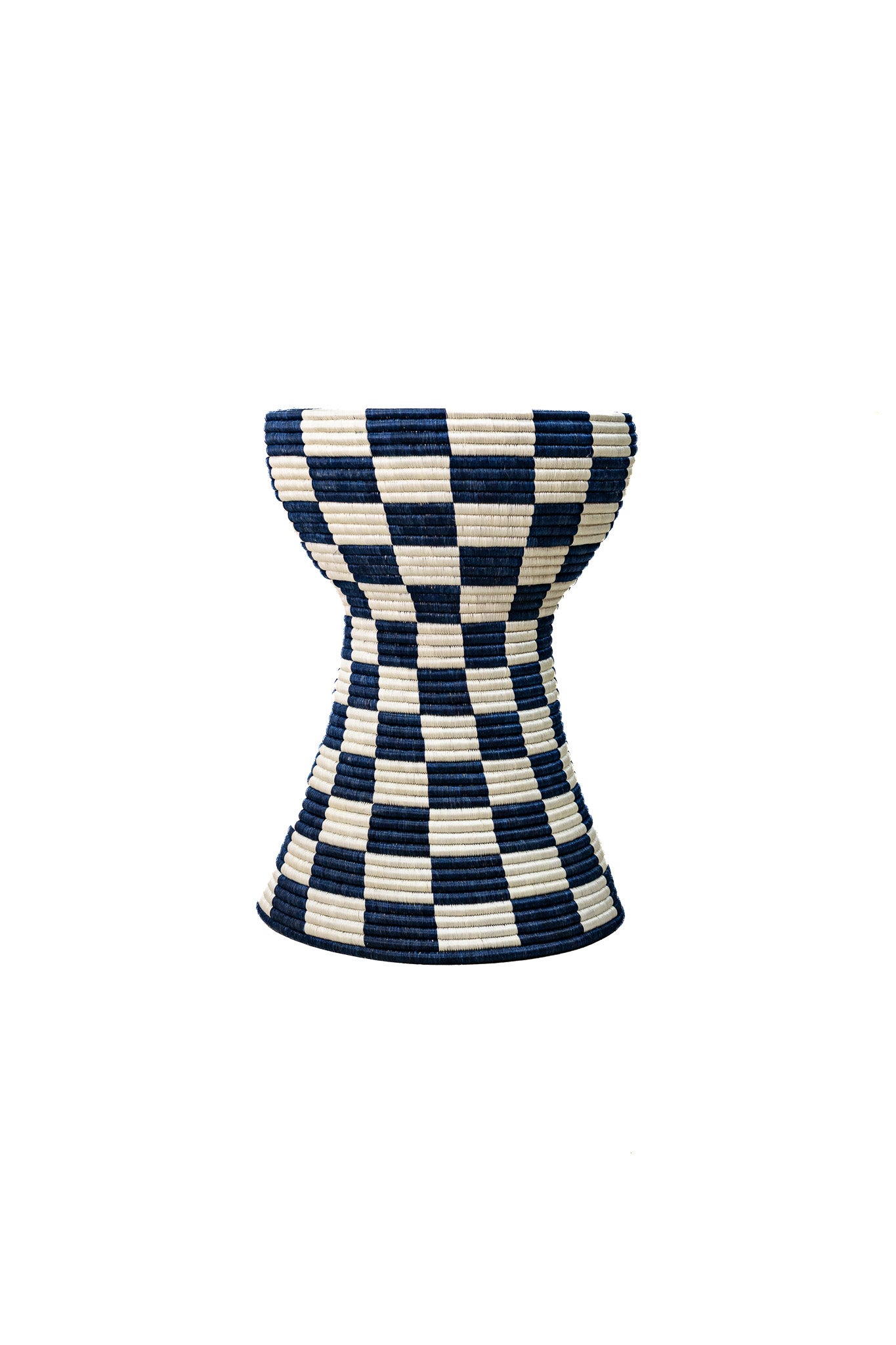Happy Side Table — Navy Check